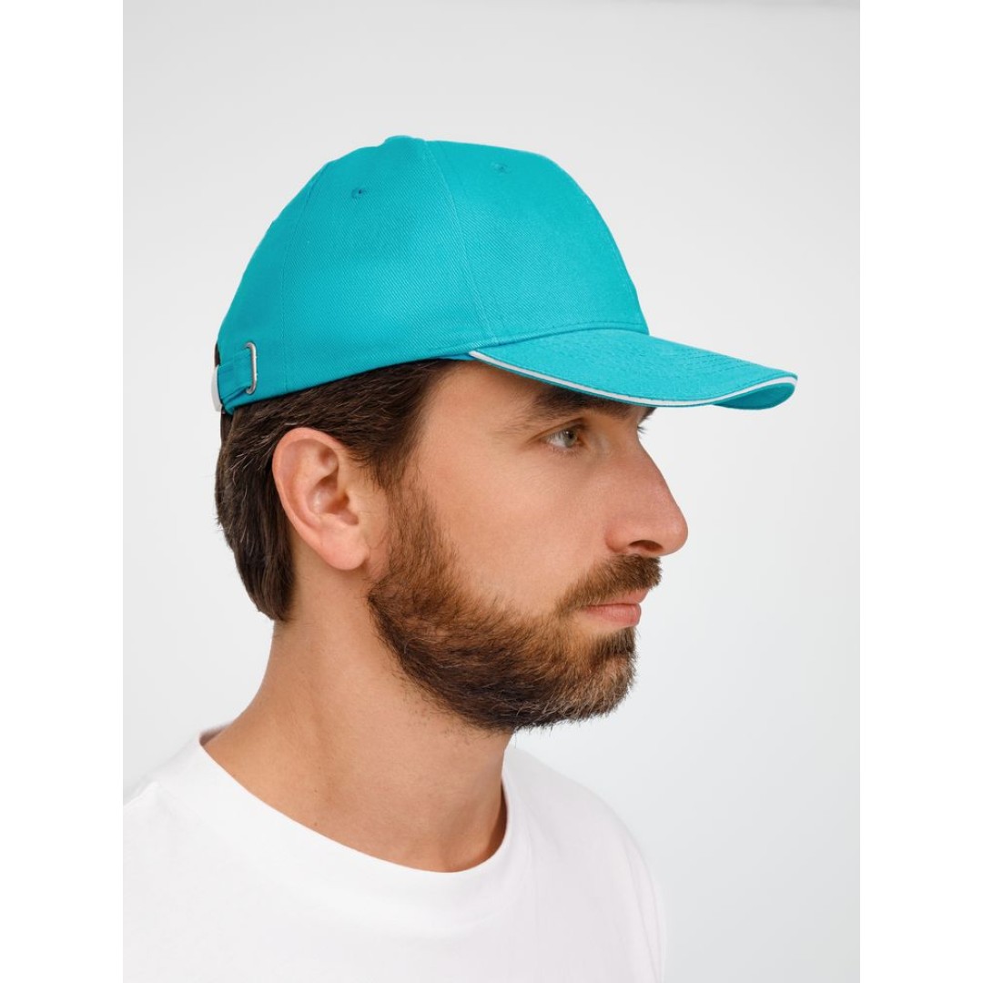 Бейсболка Buffalo, бирюзовая с белым