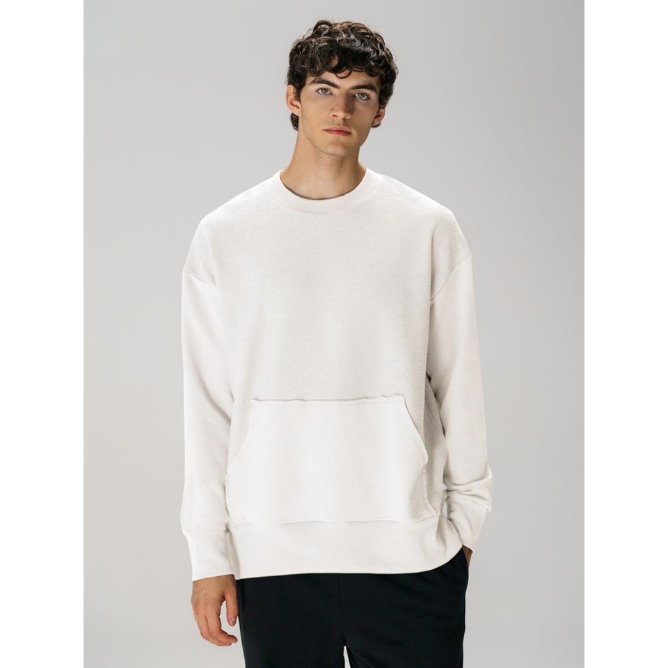 Свитшот оверсайз унисекс Vozduh, молочно-белый, размер XS/S