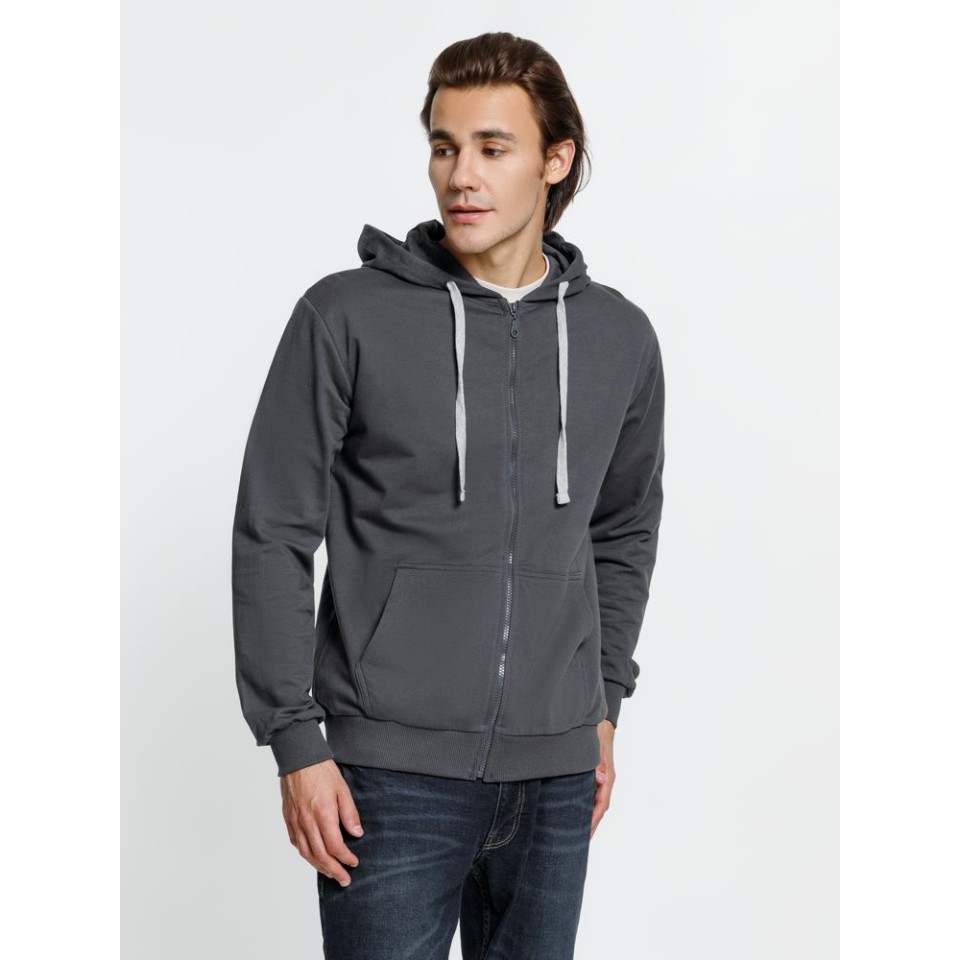 Толстовка на молнии с капюшоном Siverga, темно-серая (графит)