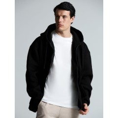 Толстовка унисекс оверсайз Zippy, черная, размер XS/S