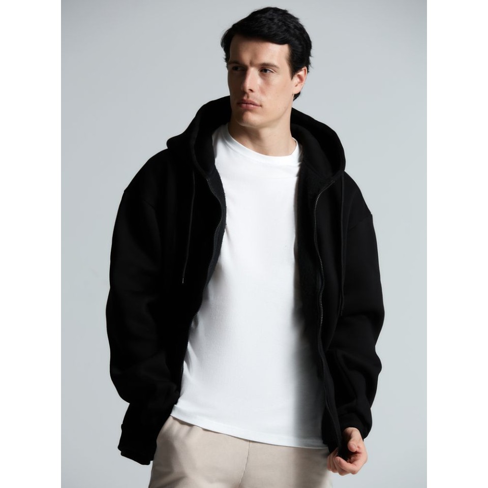 Толстовка унисекс оверсайз Zippy, черная, размер M/L