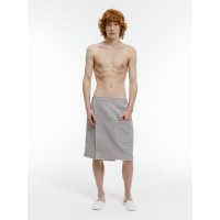 Килт вафельный мужской Onsen, светло-серый, единый размер