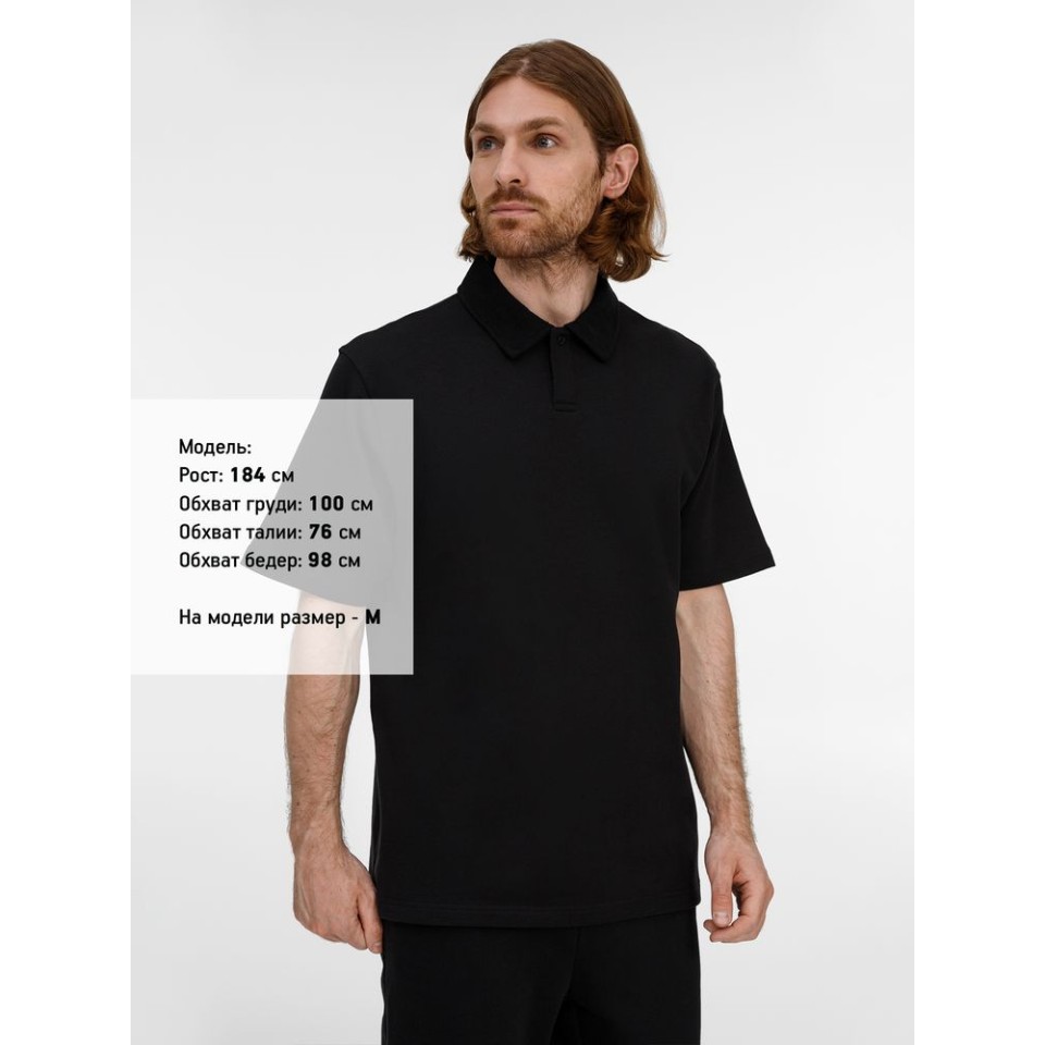 Рубашка поло унисекс Tiimi, черная, размер XS/S