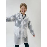 Дождевик детский RainDrop Kids, белый, 8 лет (рост 118-128)