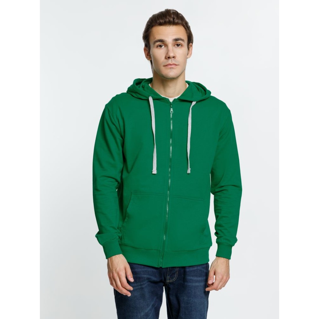 Толстовка на молнии с капюшоном Siverga, зеленая, размер XS