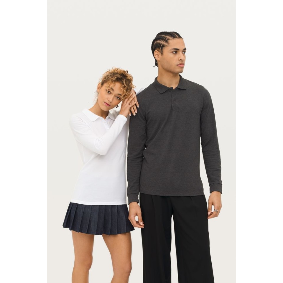 Рубашка поло женская с длинным рукавом Perfect LSL Women черная, XL