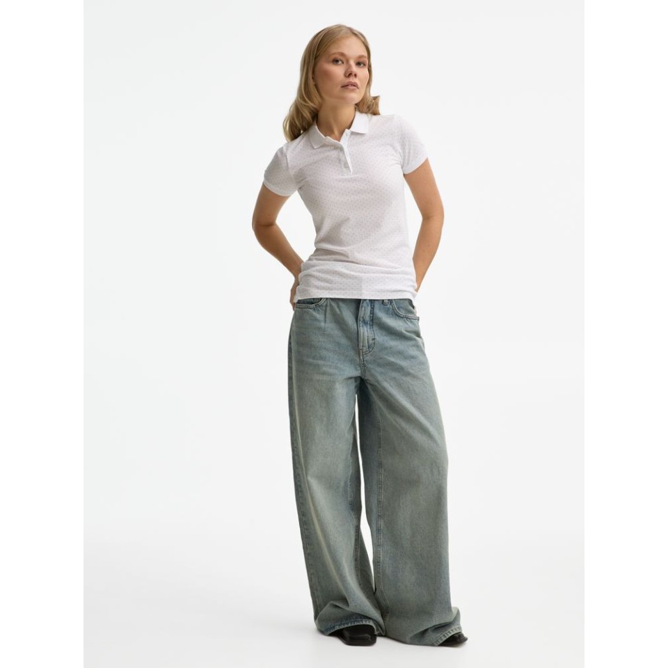 Рубашка поло женская Brandy Women, белая с темно-синим