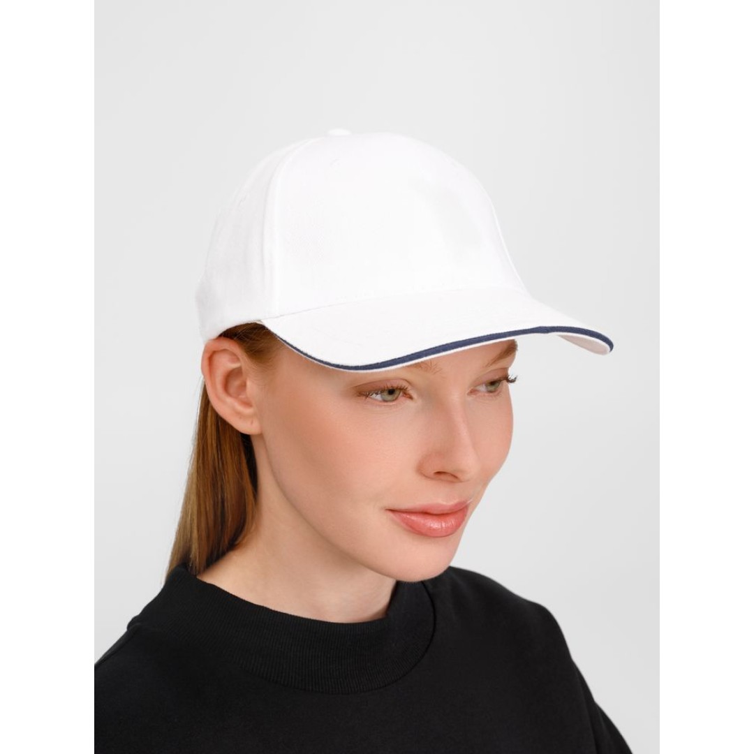 Бейсболка Buffalo, белая с темно-синим