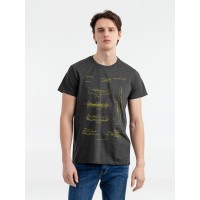 Футболка приталенная Old Patents. Knife, черный меланж, S