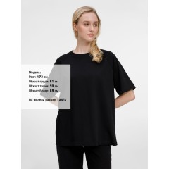 Футболка оверсайз унисекс Avenu, черная, размер XS/S
