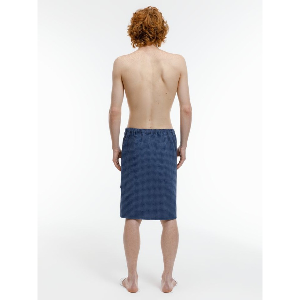 Килт вафельный мужской Onsen, темно-синий, единый размер