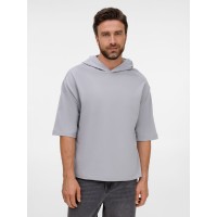 Футболка оверсайз унисекс с капюшоном Neofit, светло-серая, размер XS/S
