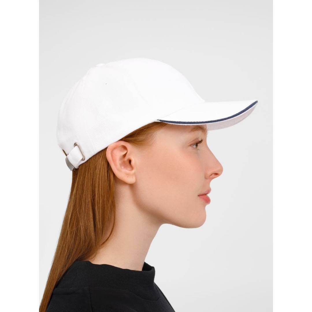 Бейсболка Buffalo, белая с темно-синим