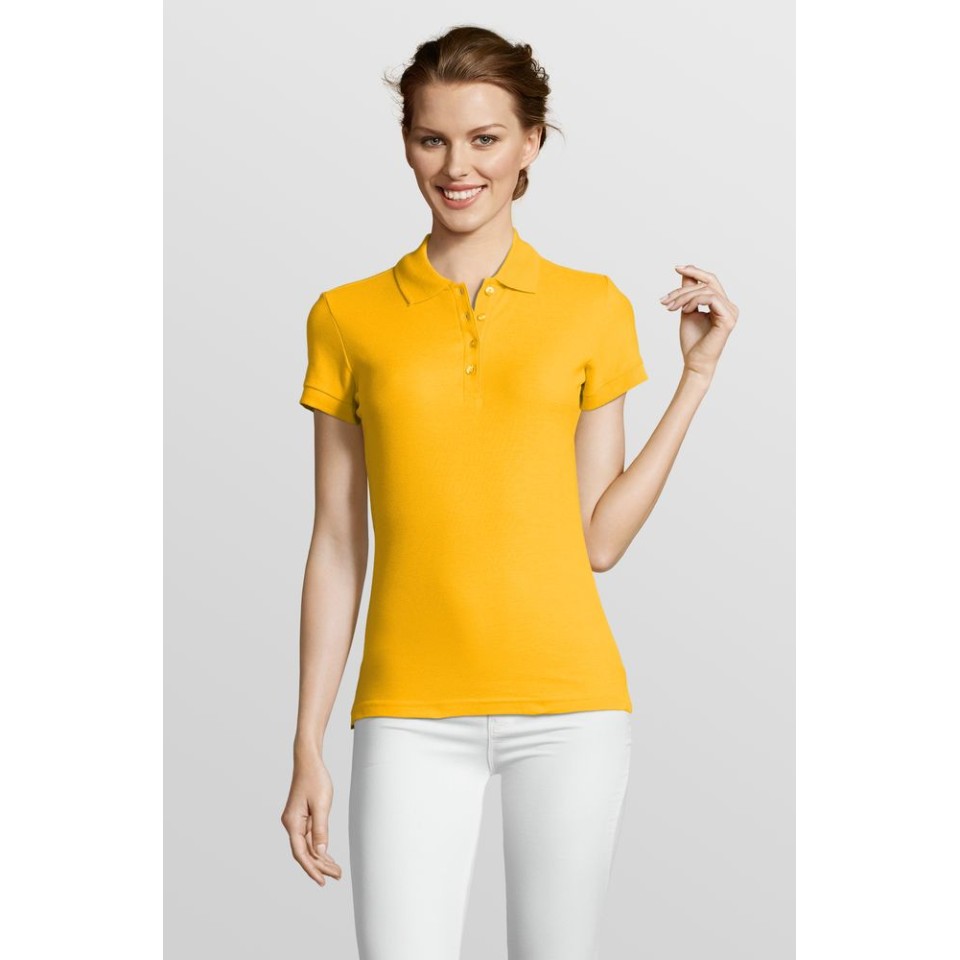 Рубашка поло женская People 210 желтая, M