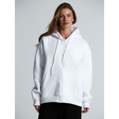 Толстовка унисекс оверсайз Zippy, белая, размер M/L