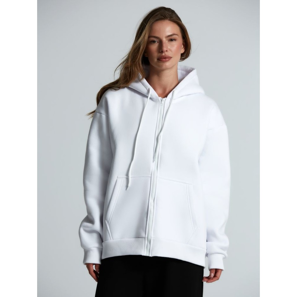 Толстовка унисекс оверсайз Zippy, белая, размер M/L