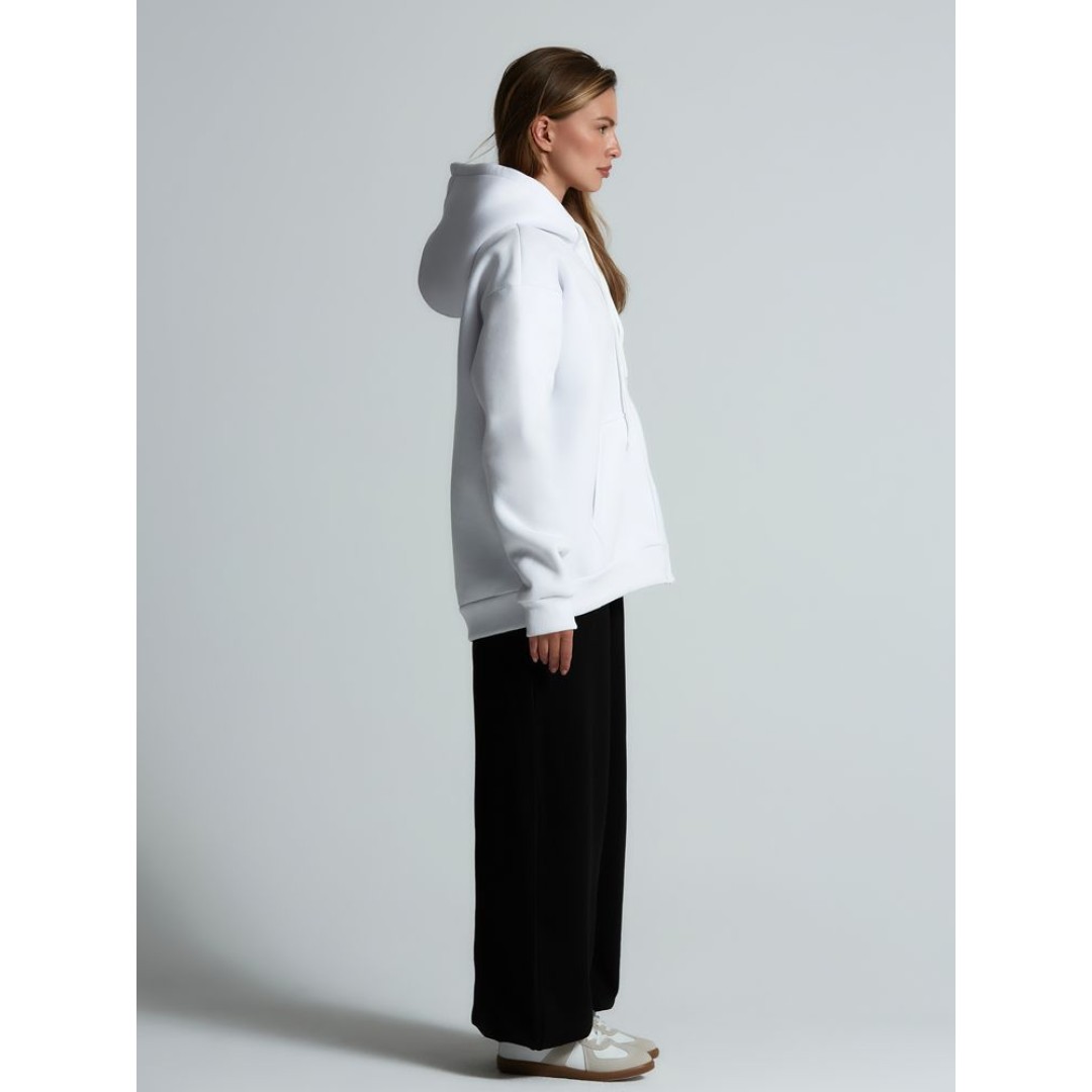 Толстовка унисекс оверсайз Zippy, белая, размер XL/XXL