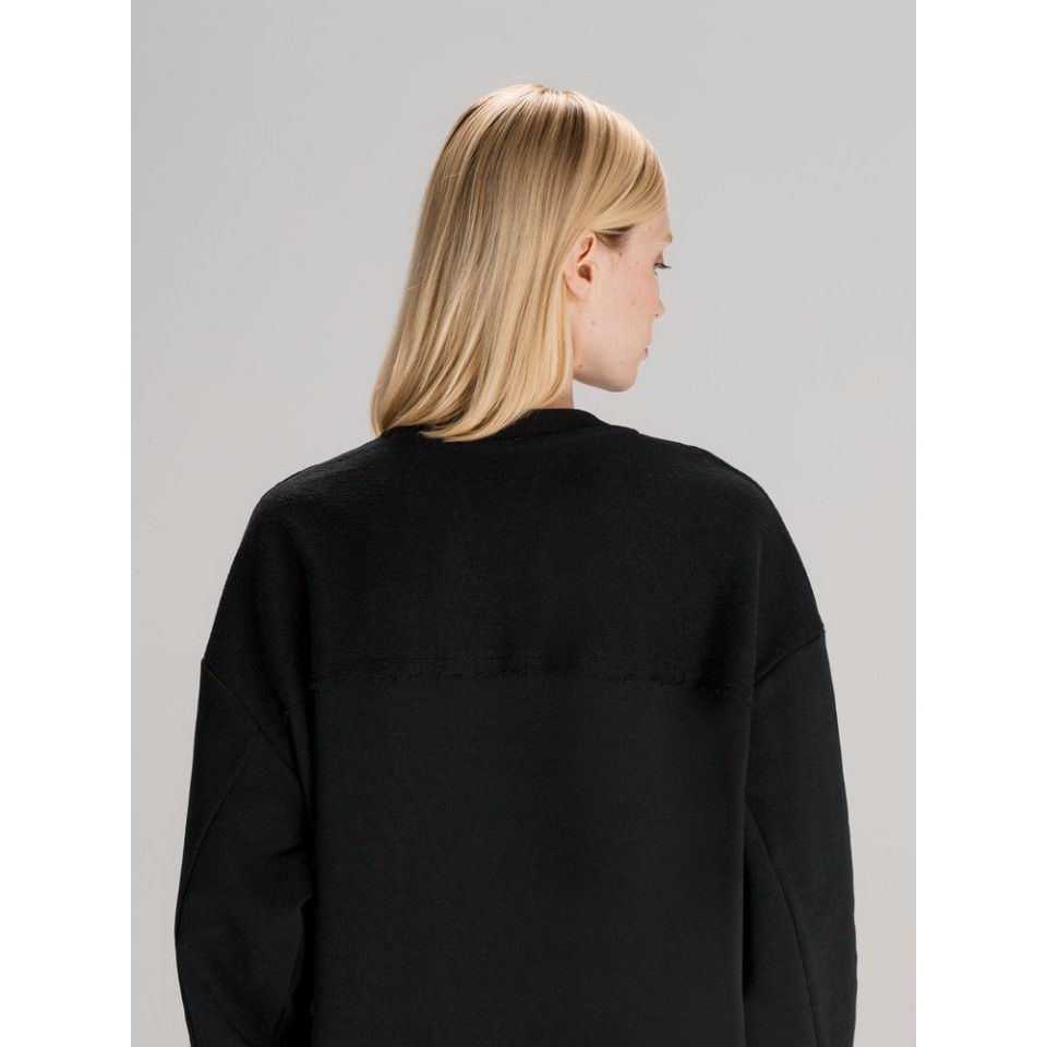 Свитшот оверсайз унисекс Vozduh, черный, размер XS/S