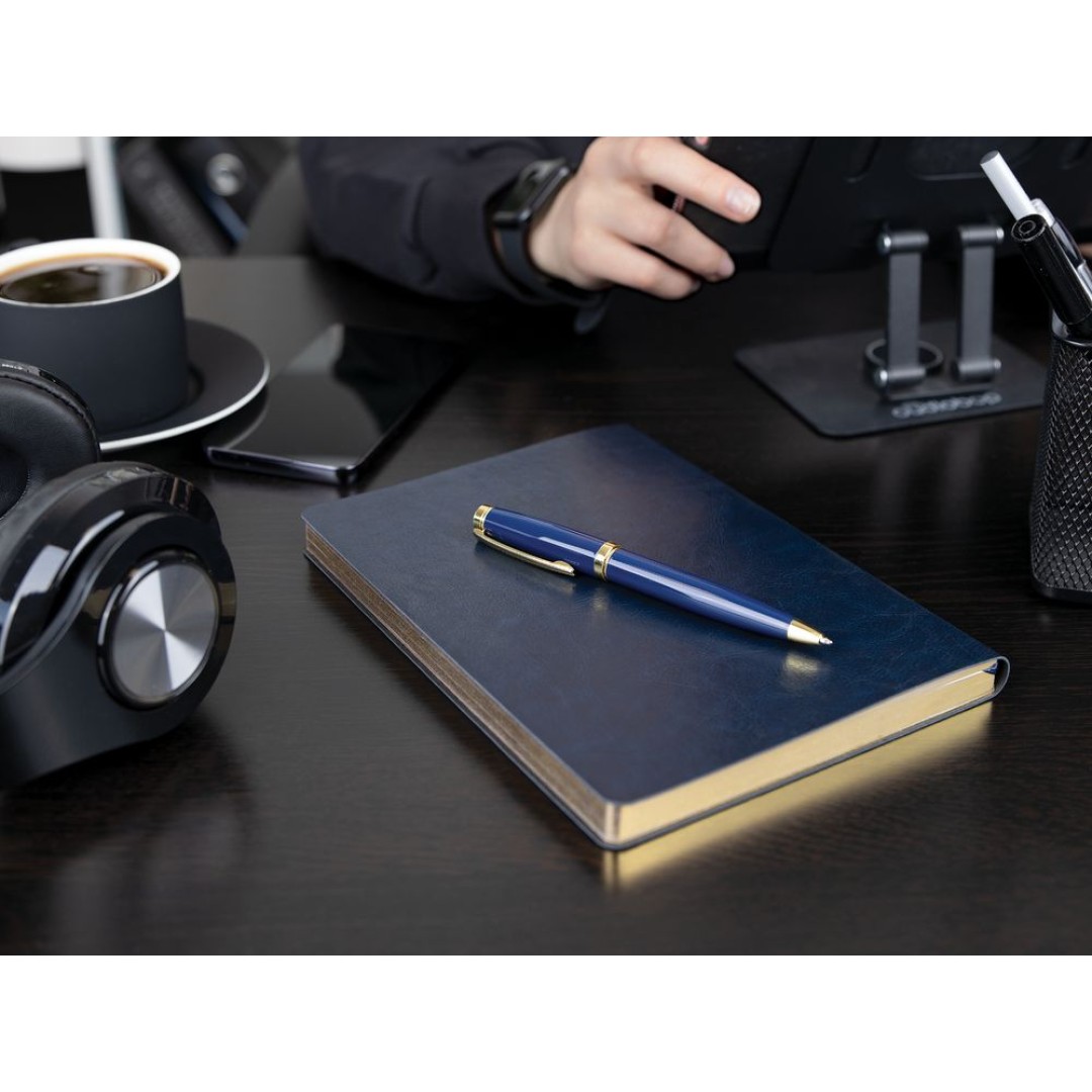 Ручка шариковая Letra Gold, глянцевая, темно-синяя