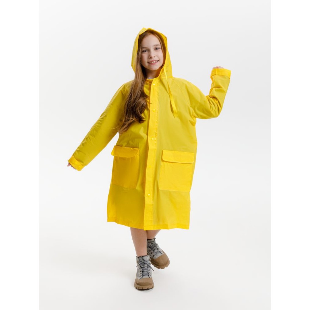 Дождевик детский RainDrop Kids, желтый, 8 лет (рост 118-128)