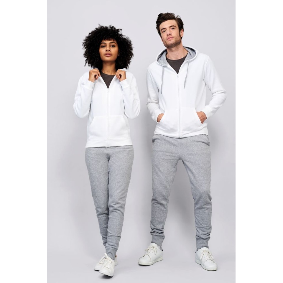 Толстовка мужская на молнии Soul Men 290 с контрастным капюшоном, белый, XXL