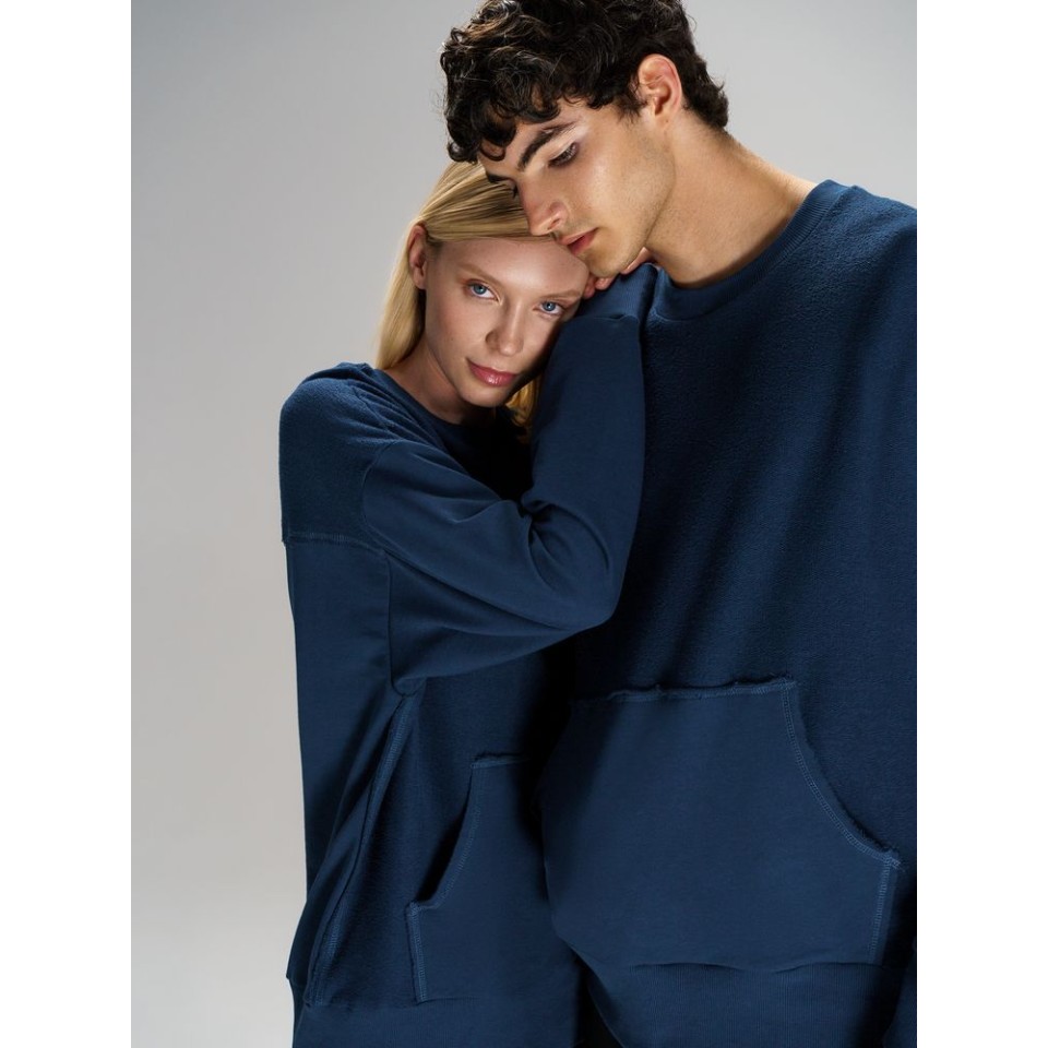 Свитшот оверсайз унисекс Vozduh, темно-синий, размер XS/S