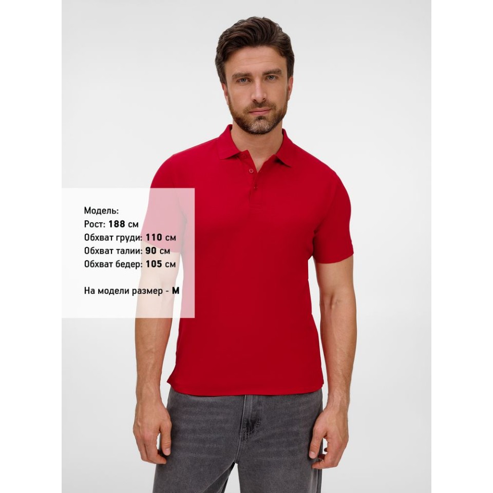 Рубашка поло унисекс Tervise, красная, размер 3XL