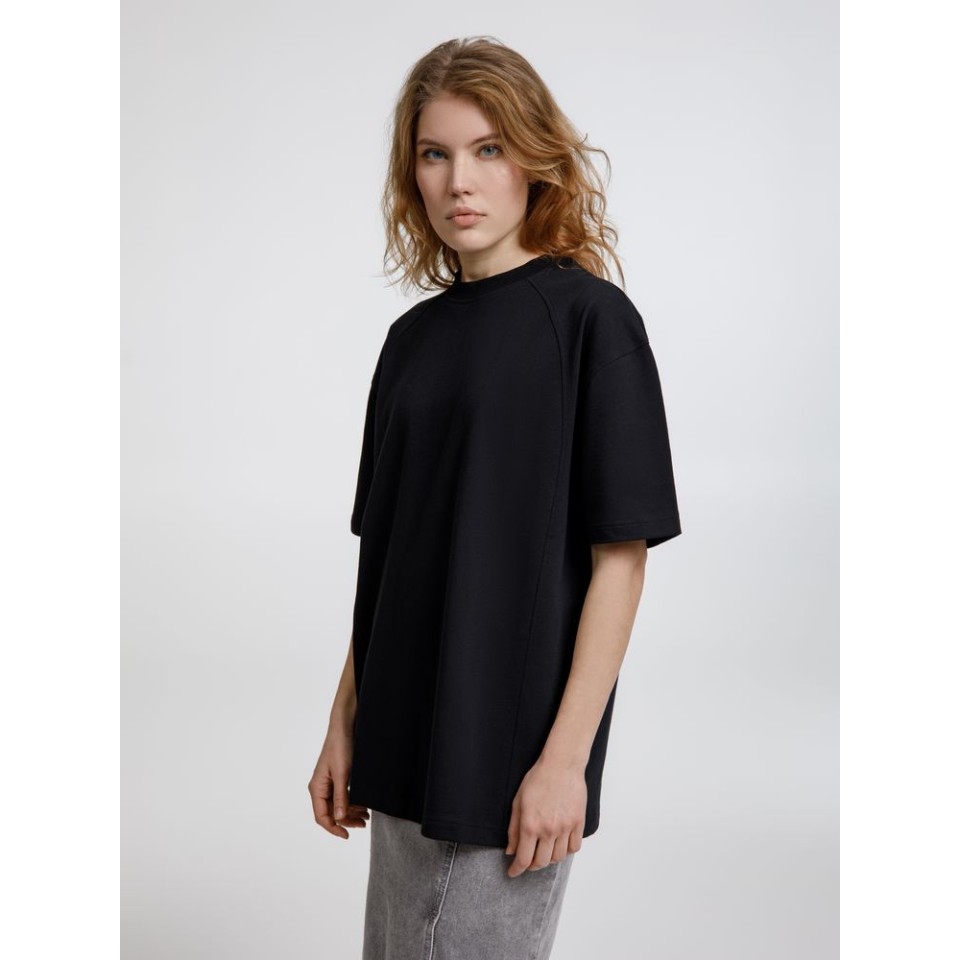 Футболка оверсайз унисекс Sideline, черная, размер M/L