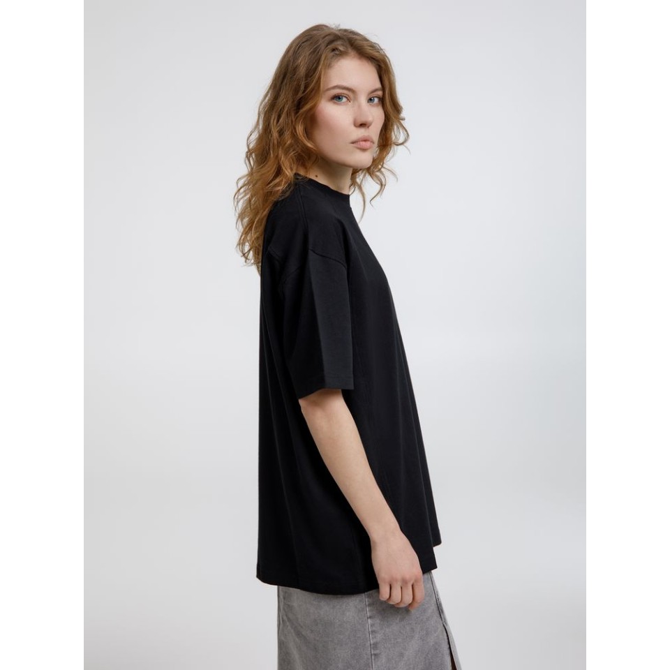 Футболка оверсайз унисекс Sideline, черная, размер M/L