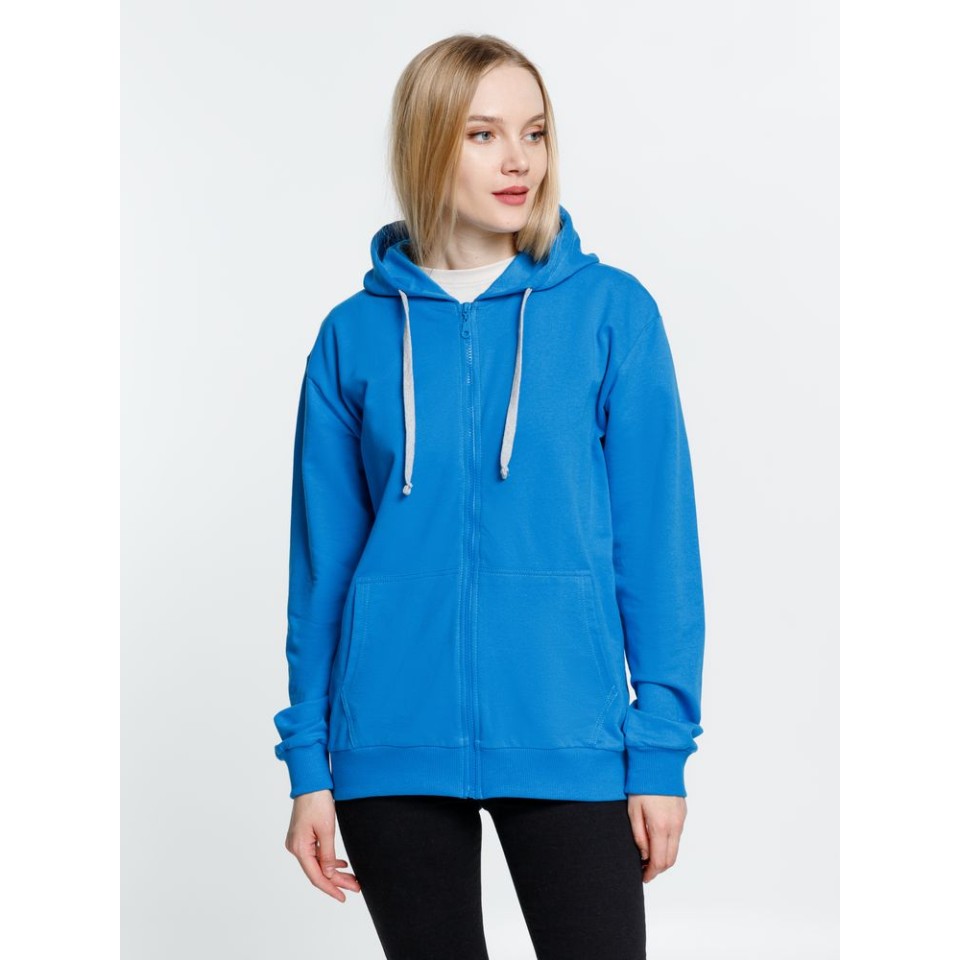 Толстовка на молнии с капюшоном Siverga, бирюзовая, размер XS