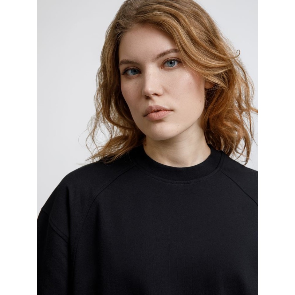 Футболка оверсайз унисекс Sideline, черная, размер M/L