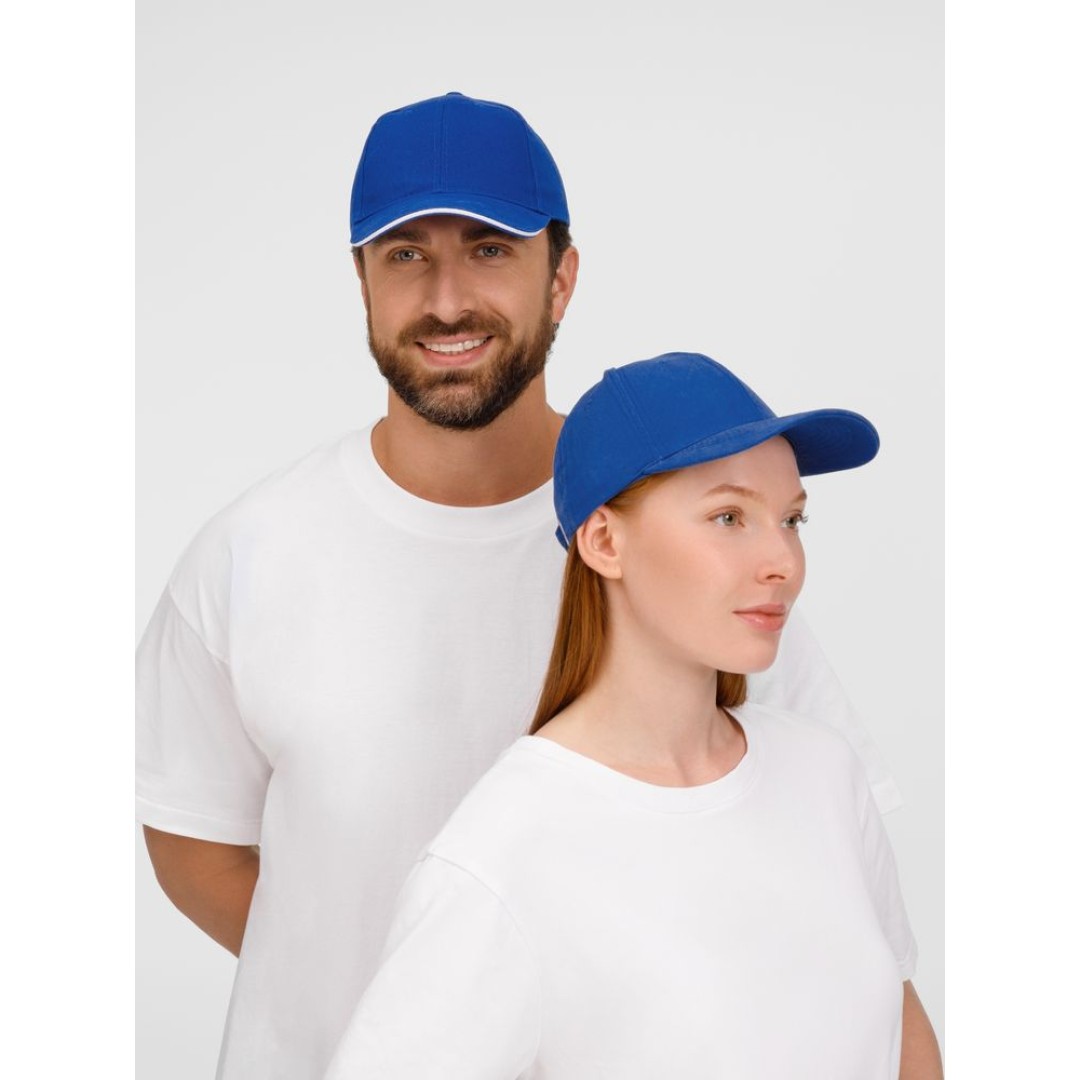 Бейсболка Buffalo, ярко-синяя с белым