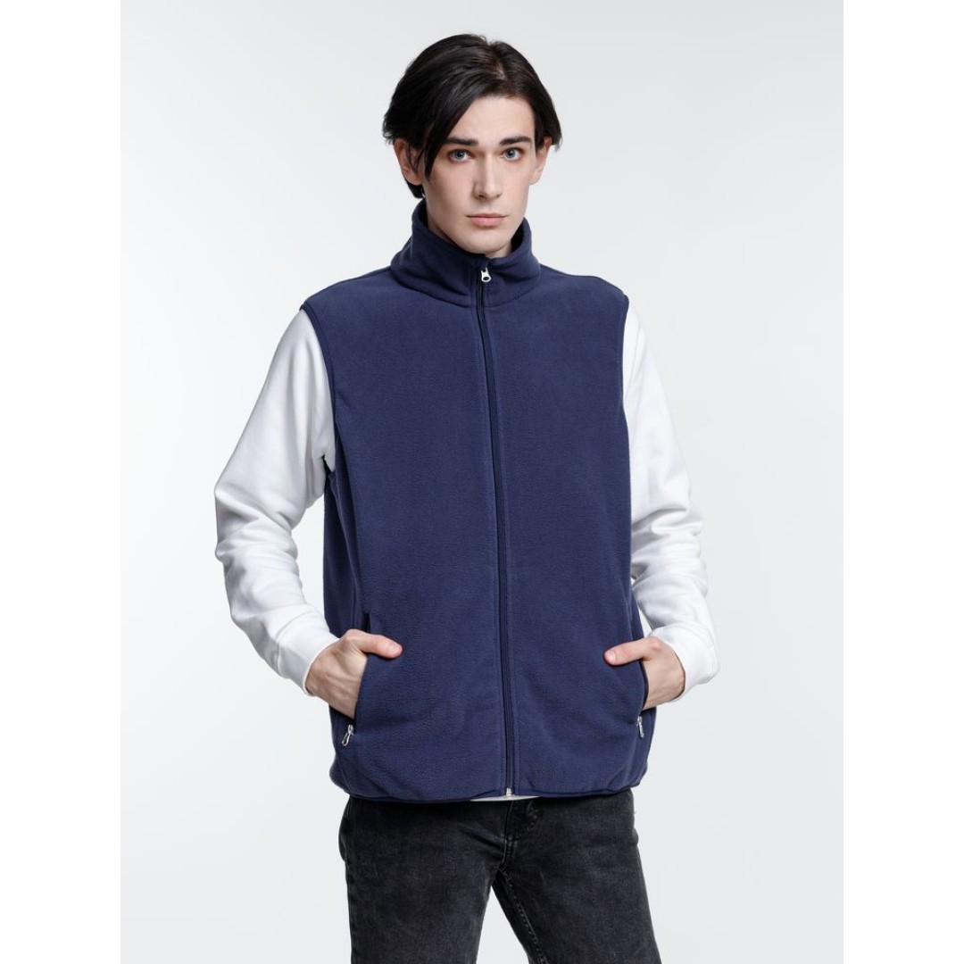 Жилет флисовый унисекс Nesse, темно-синий, размер XS/S