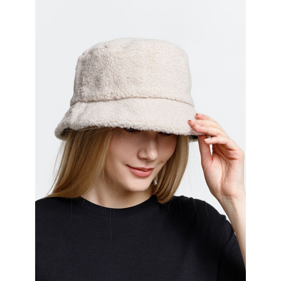 Панама Bucket двусторонняя, темно-серая с бежевым, размер S/M