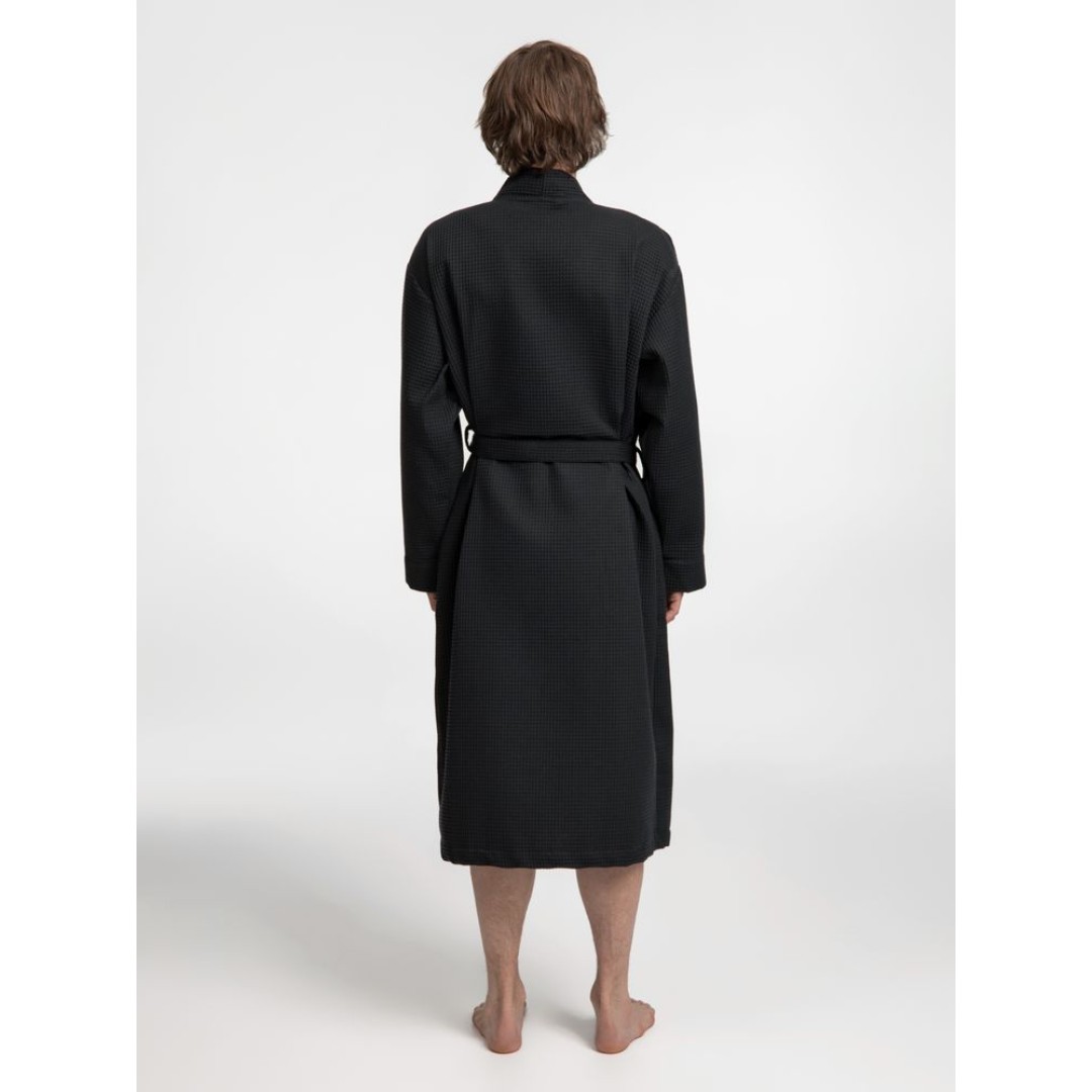 Халат вафельный Kimono, черный, размер M/L