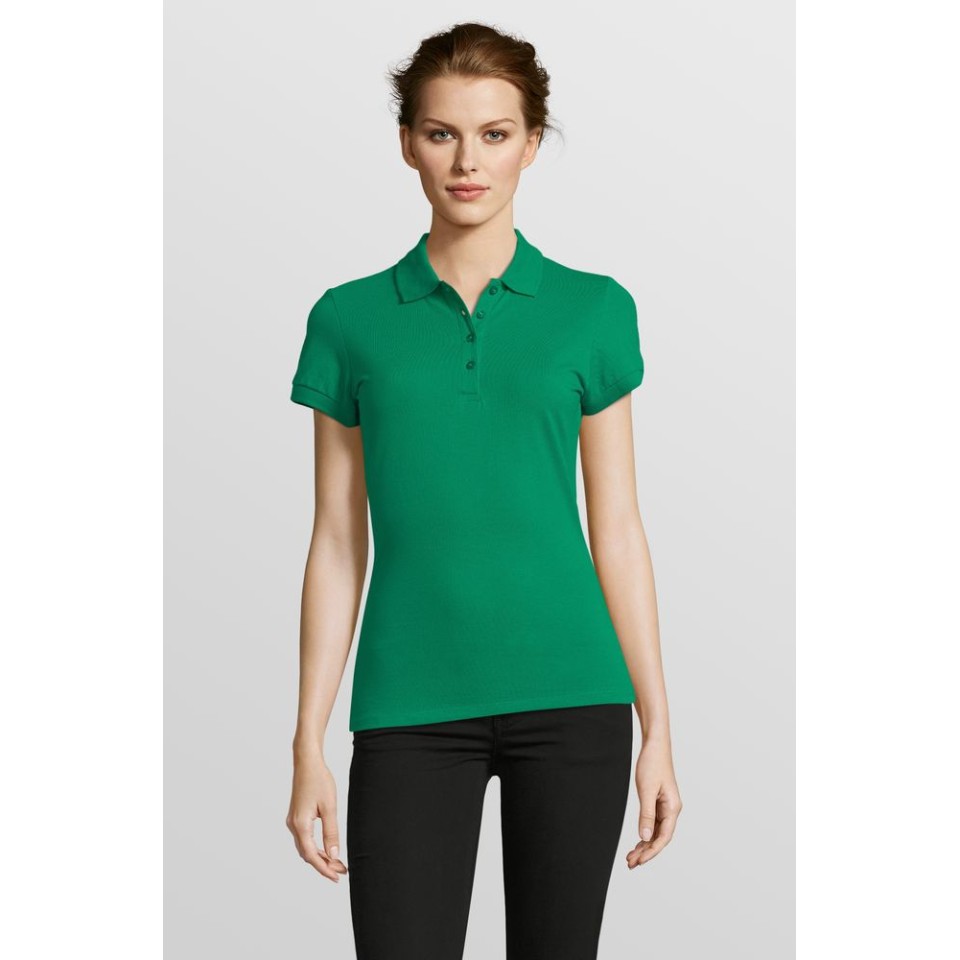 Рубашка поло женская People 210 ярко-зеленая, S