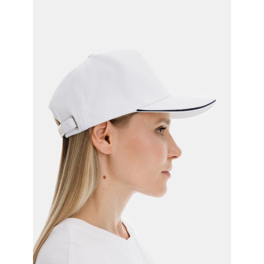 Бейсболка Long Beach, белая с темно-синим