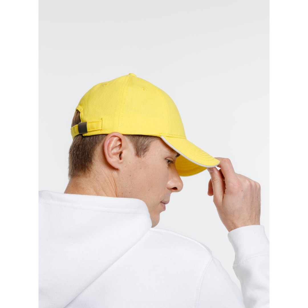 Бейсболка Spiker, желтая с белым