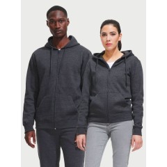 Толстовка мужская на молнии с капюшоном Seven Men 290, серый меланж, S