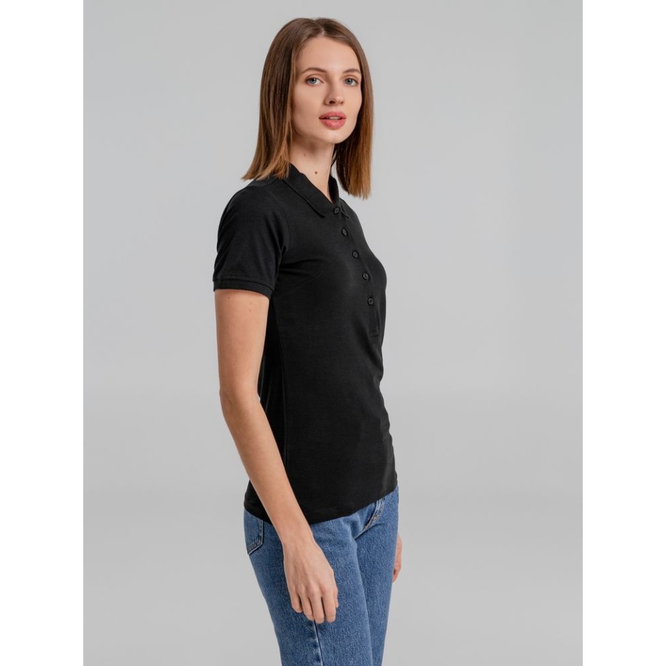 Рубашка поло женская Neptune черная, XL