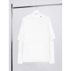 Футболка оверсайз с двойным рукавом Kosmos, молочно-белая, размер XS/S