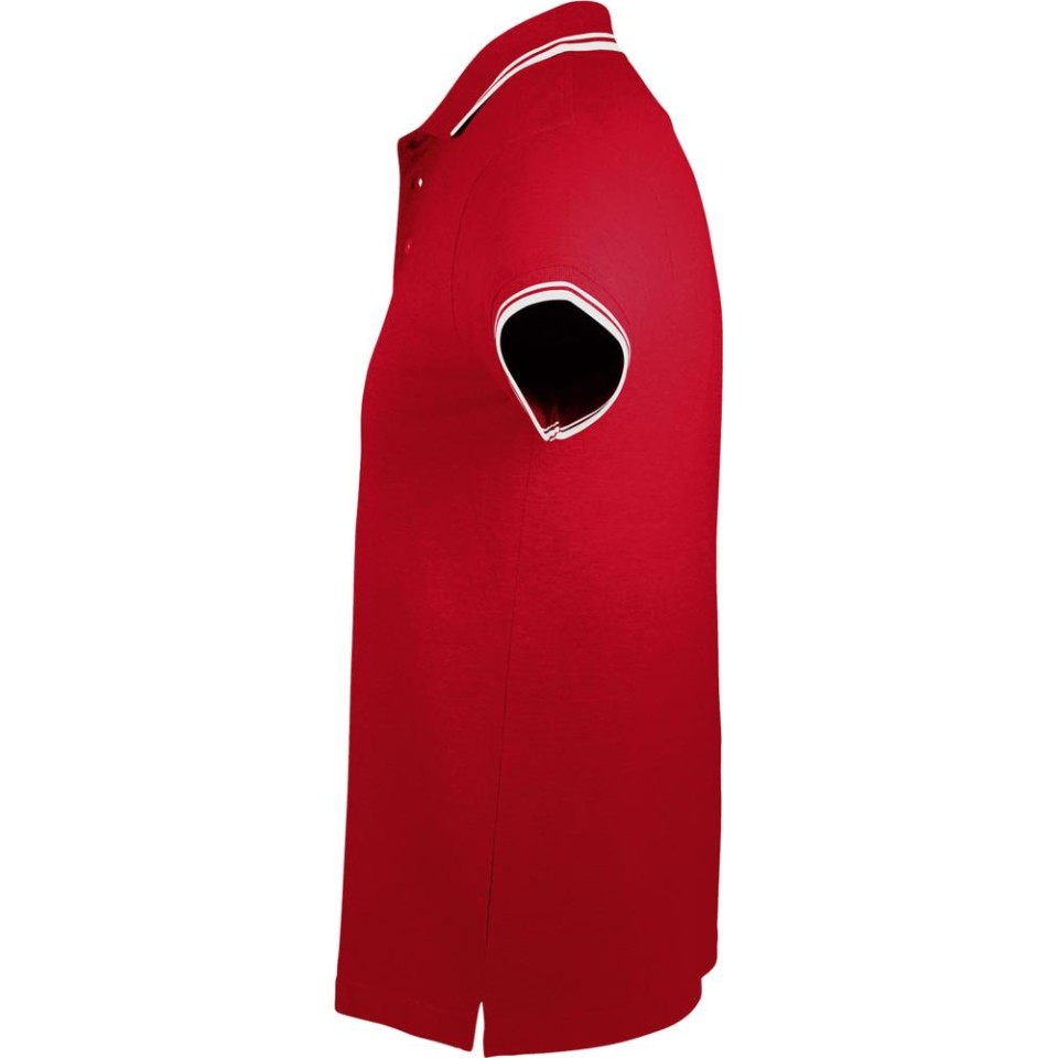 Рубашка поло мужская Pasadena Men 200 с контрастной отделкой красная с белым, XXL