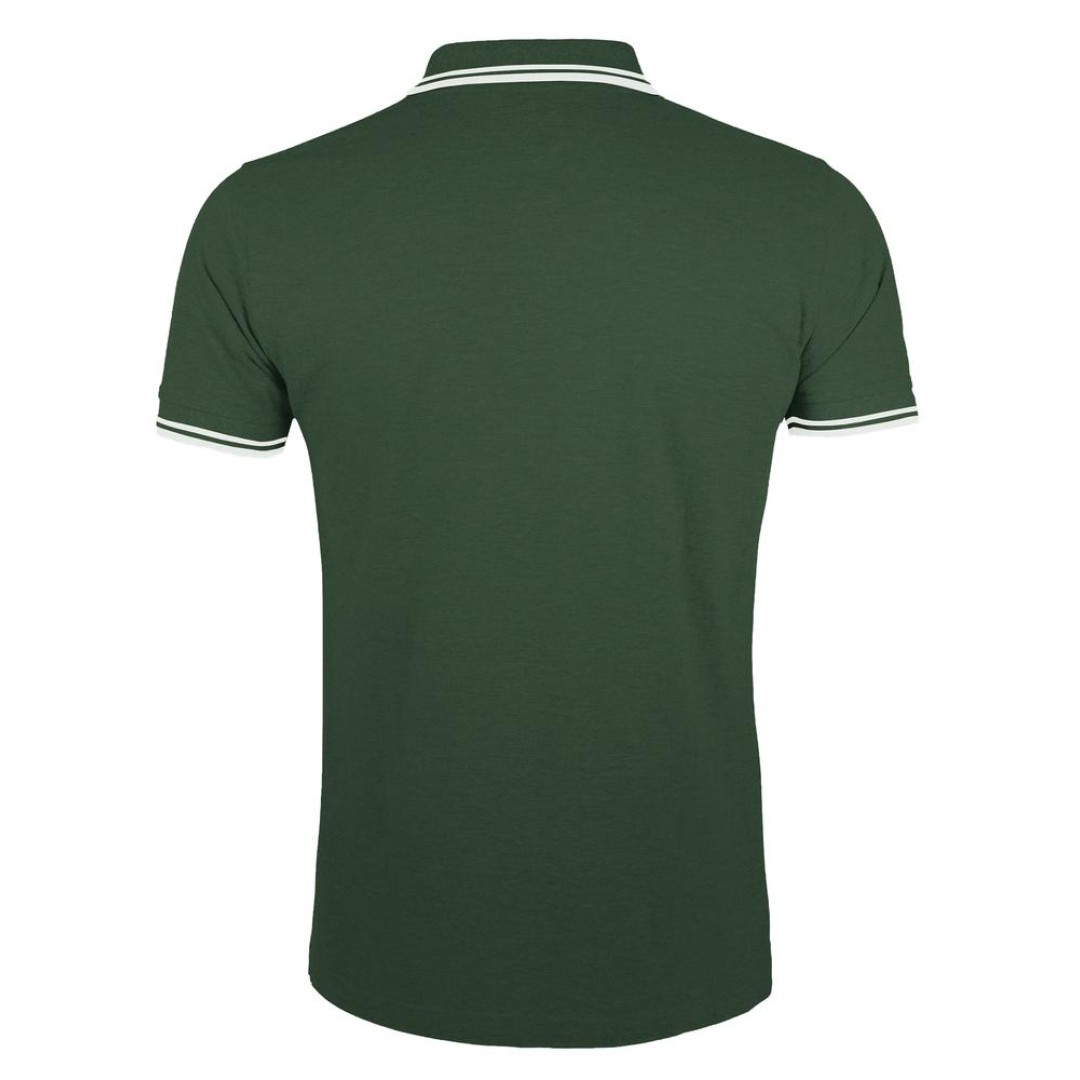 Рубашка поло мужская Pasadena Men 200 с контрастной отделкой зеленая с белым, XXL
