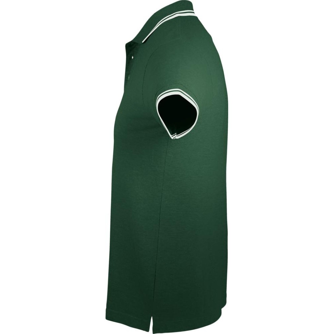 Рубашка поло мужская Pasadena Men 200 с контрастной отделкой зеленая с белым, XXL