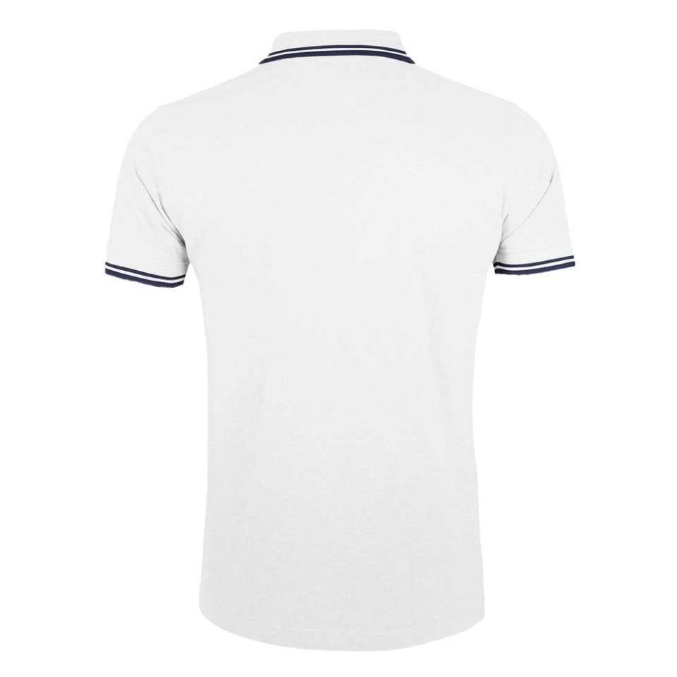 Рубашка поло женская Pasadena Women 200 с контрастной отделкой белая с синим, L