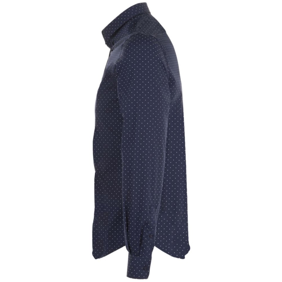 Рубашка мужская Becker Men, темно-синяя с белым, 3XL