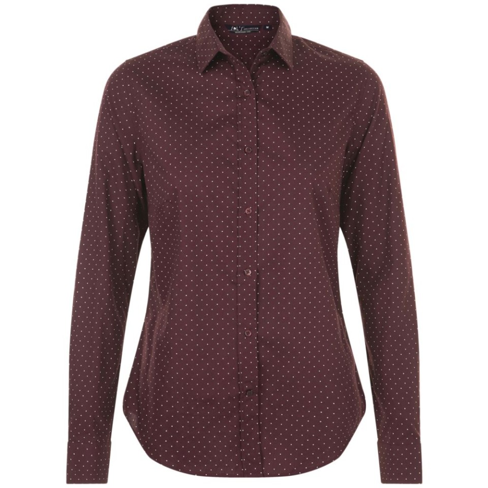 Рубашка женская Becker Women, бордовая с белым, L