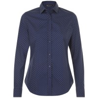Рубашка женская Becker Women, темно-синяя с белым, XXL