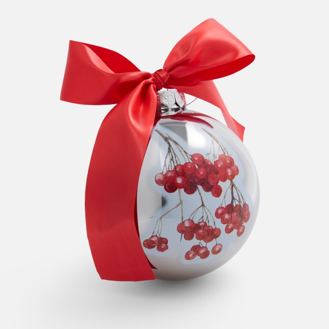 Елочный шар Finery Gloss, 10 см, глянцевый серебристый