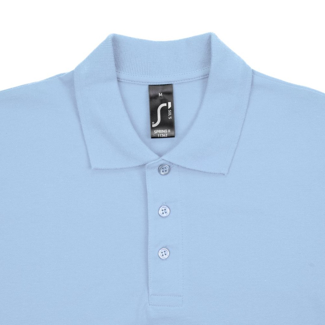 Рубашка поло мужская Spring 210 голубая, XL